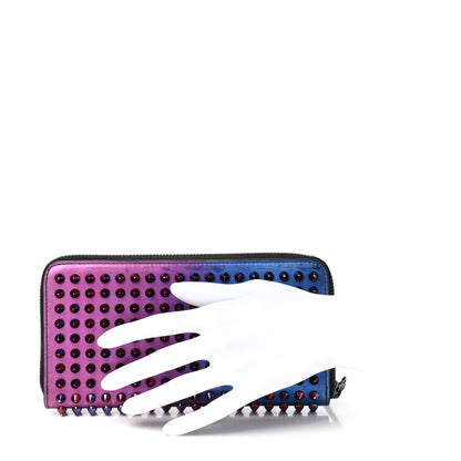Christian Louboutin Patent Scarabe Spikes Panettone Zip Around Wallet Rose Digitale 2 of 9