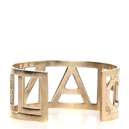 Chanel Metal Logo Cuff Gold 3 of 5