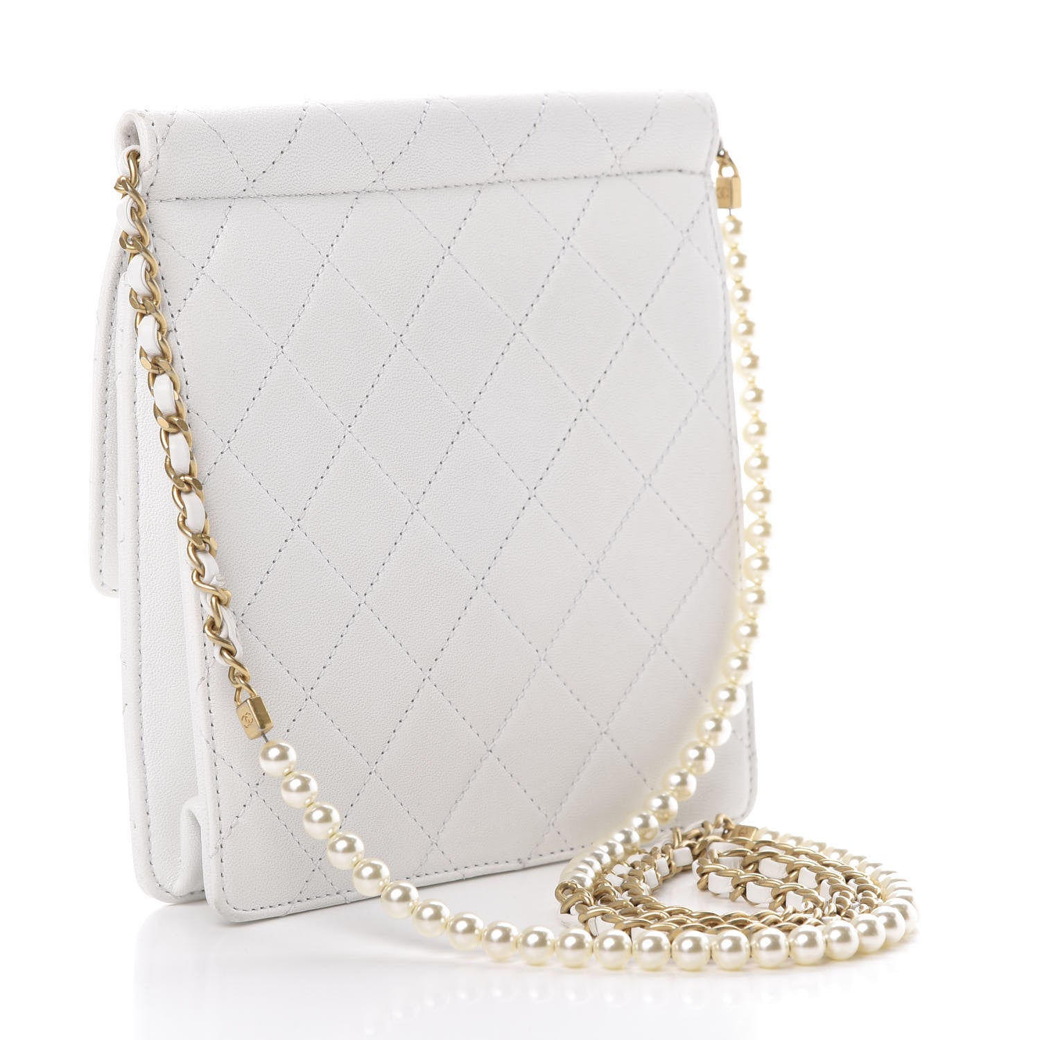 Chanel Lambskin Quilted Chic Pearls Flap White 3 of 11