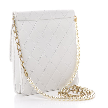 Chanel Lambskin Quilted Chic Pearls Flap White 3 of 11