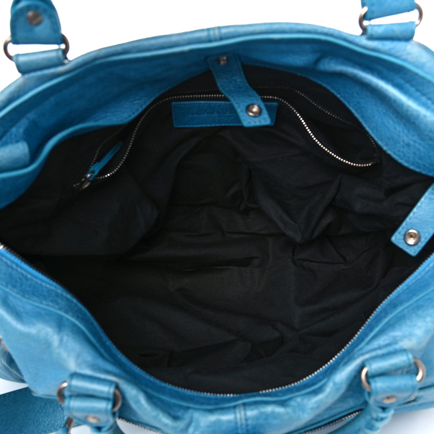 Balenciaga Agneau Classic Hardware Small Squash Duffel Bag Cyclade 5 of 14