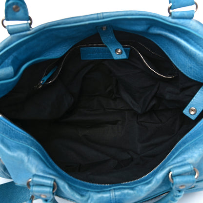 Balenciaga Agneau Classic Hardware Small Squash Duffel Bag Cyclade 5 of 14