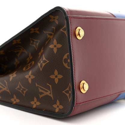 Louis Vuitton Calfskin Monogram City Steamer MM Blue Burgundy White 9 of 11