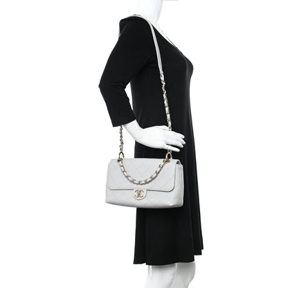 Chanel Caviar Quilted City Walk Flap Light Grey 2 of 10
