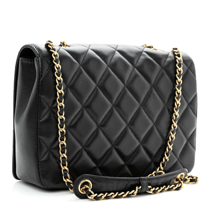 Chanel Lambskin Quilted Medium Diamond CC Flap Black 3 of 12