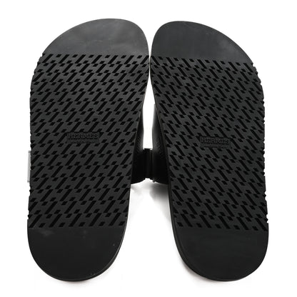 Hermes Calfskin Womens Chypre Sandals 37 Black 5 of 12