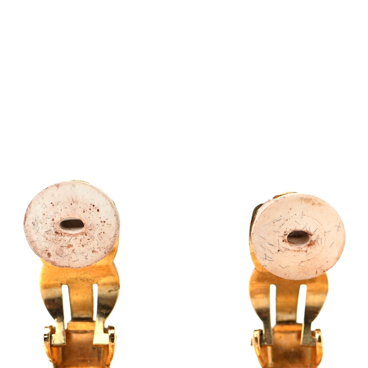 Chanel Metal Rope CC Round Clip On Earrings Black Gold 5 of 5