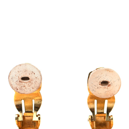 Chanel Metal Rope CC Round Clip On Earrings Black Gold 5 of 5