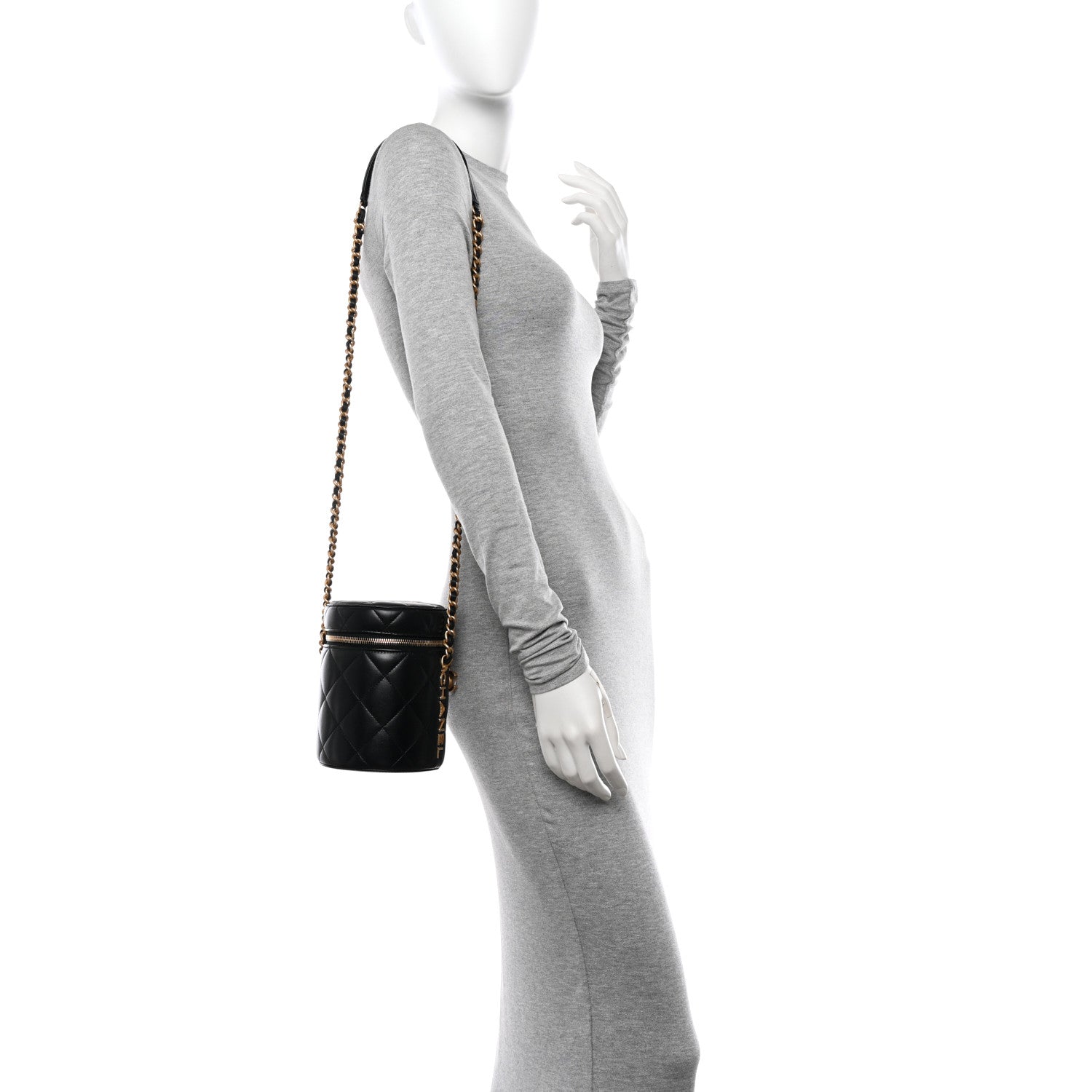 Chanel Lambskin Quilted Side Note Vanity Black 2 of 10