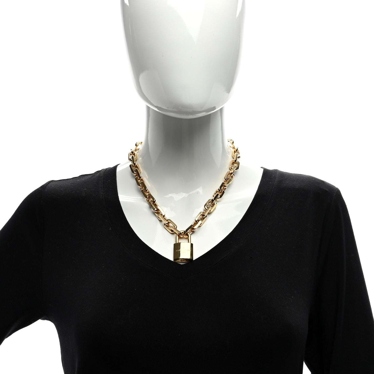 Louis Vuitton LV Edge Necklace Cadenas Gold 2 of 4