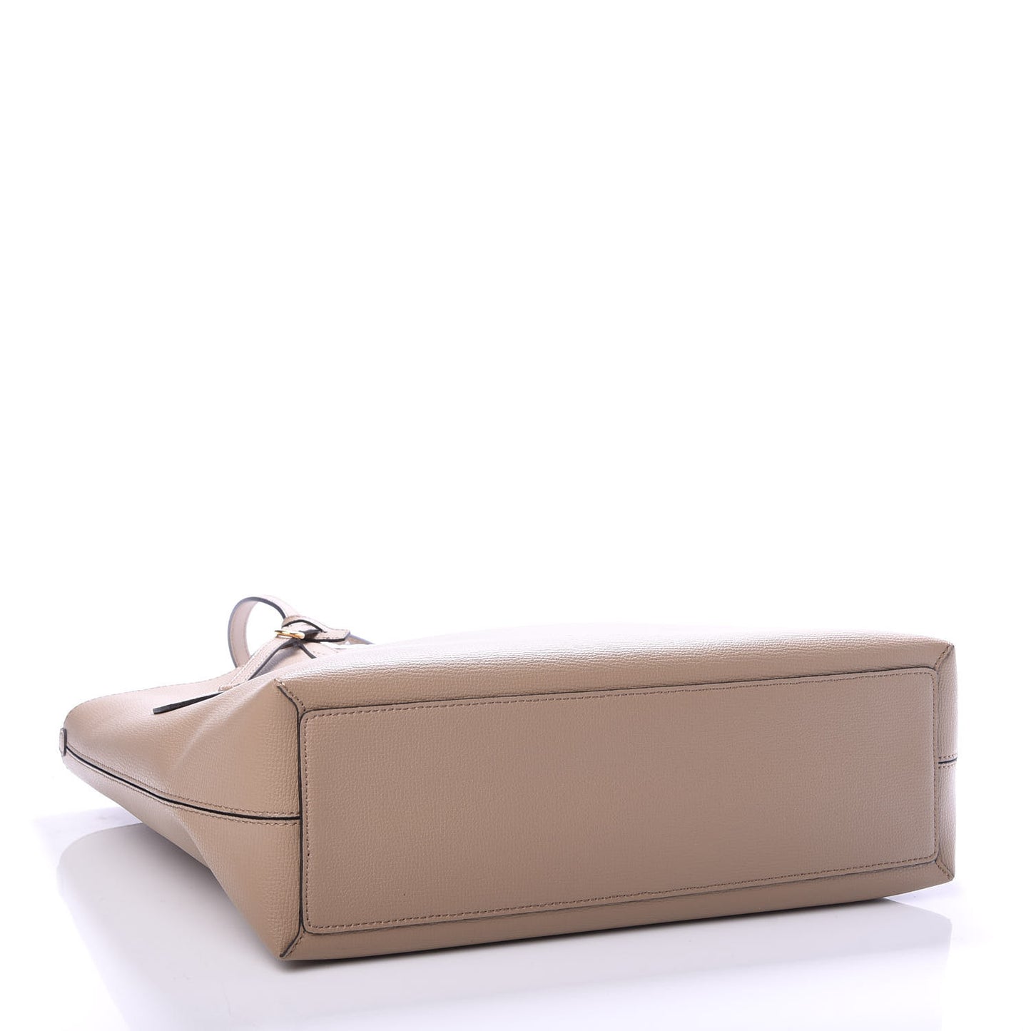 Grainy Calfskin Haymarket Check Medium Reversible Tote Camel