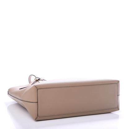 Burberry Grainy Calfskin Haymarket Check Medium Reversible Tote Camel 4 of 14