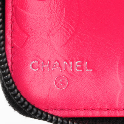 Chanel Calfskin Cambon Zip Around Organizer Wallet Black White 6 of 8