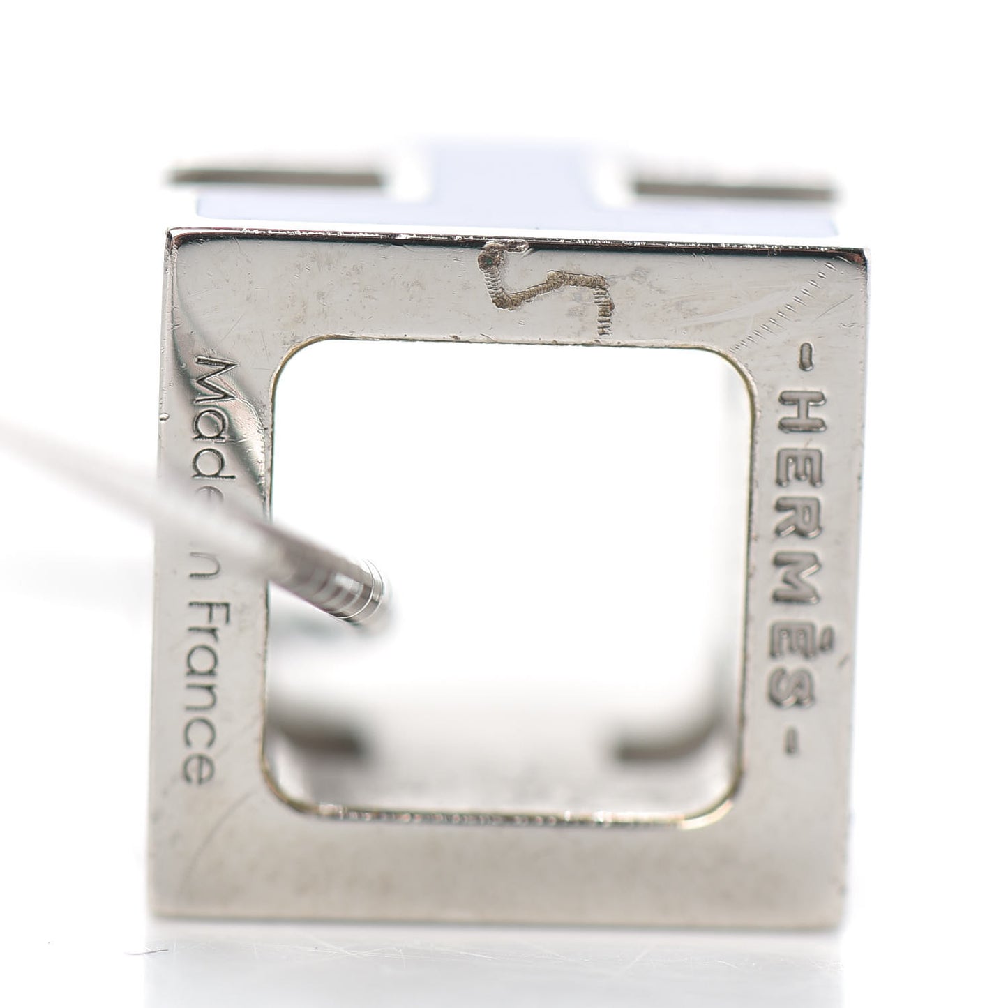 Palladium Lacquered Cage d'H Pendant Necklace Pervenche