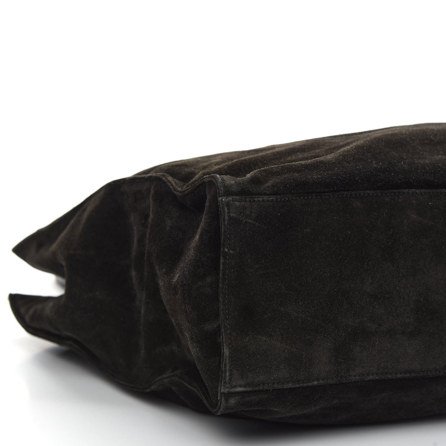 Chanel Suede CC Shoulder Bag Black 5 of 9