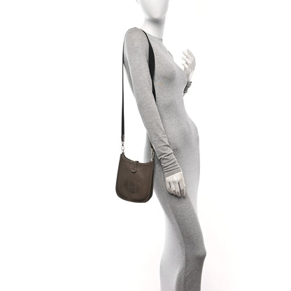 Hermes Taurillon Clemence Amazone Evelyne TPM Etoupe Bleu Indigo 3 of 10