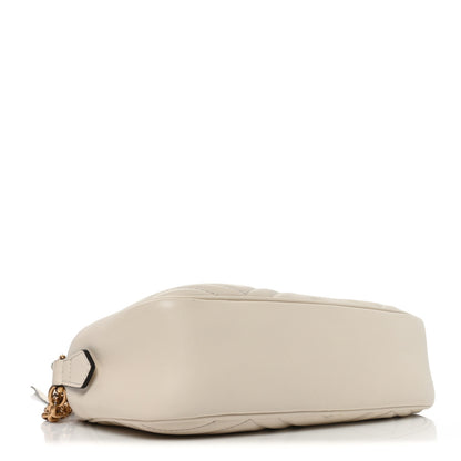 Gucci Calfskin Matelasse Small GG Marmont Chain Shoulder Bag White 4 of 10