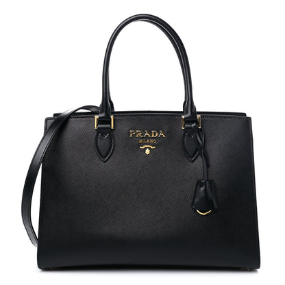 Prada Saffiano Metal Top Handle Black 1 of 12