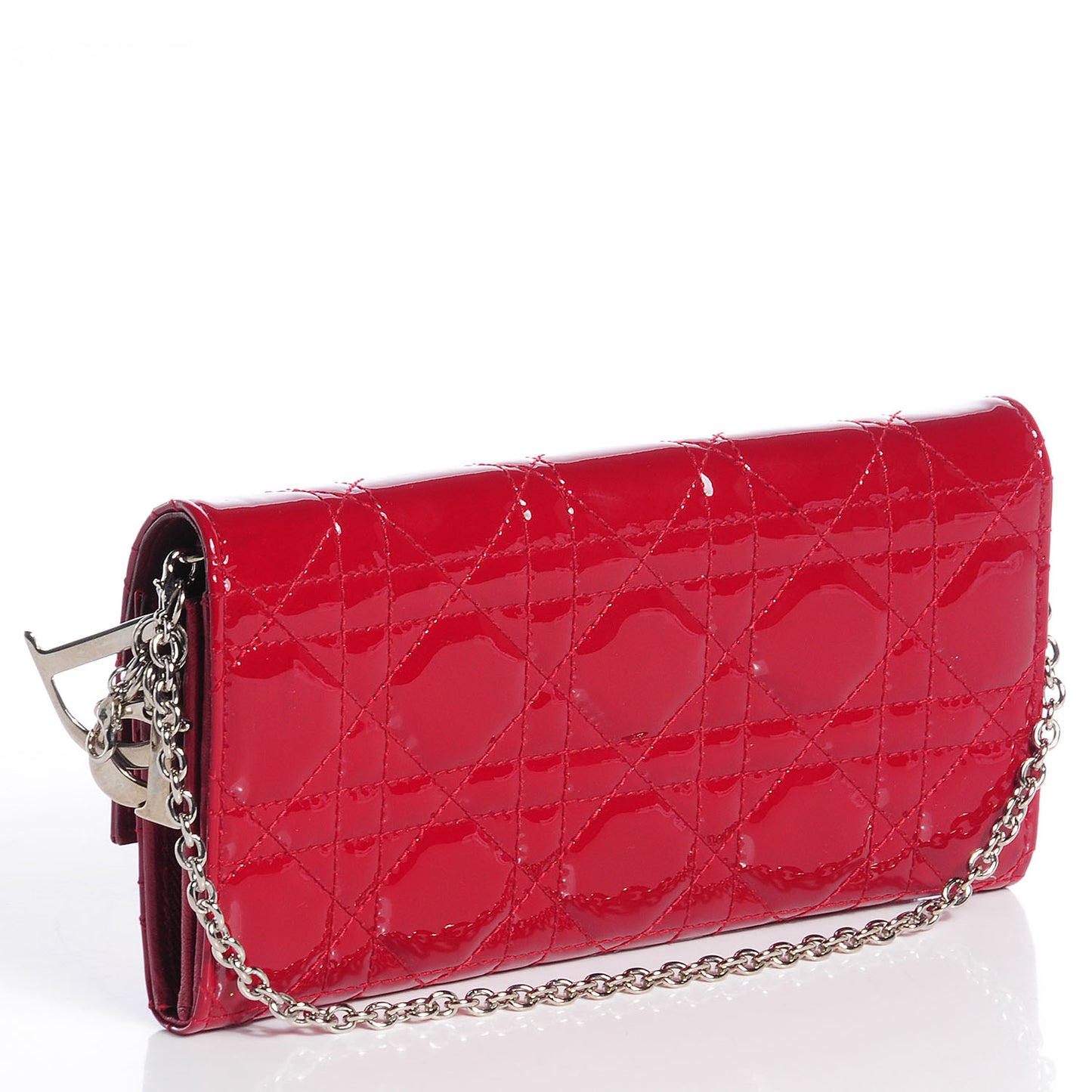 Patent Cannage Rendez-vous Chain Wallet Red