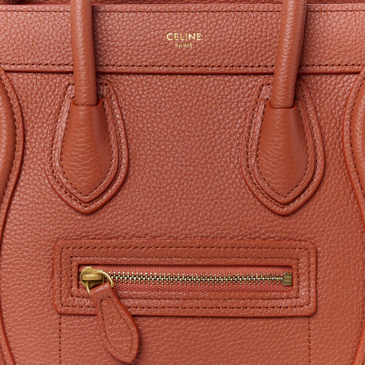 Drummed Calfskin Nano Luggage Lychee
