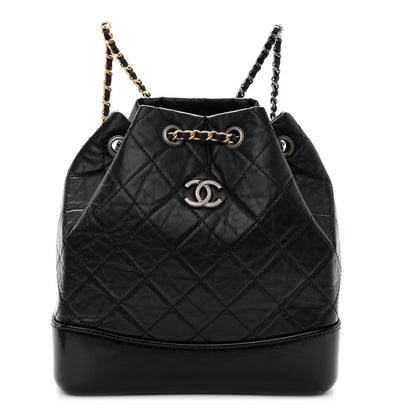 Chanel Aged Calfskin Quilted Small Gabrielle Backpack Black 1 of 12