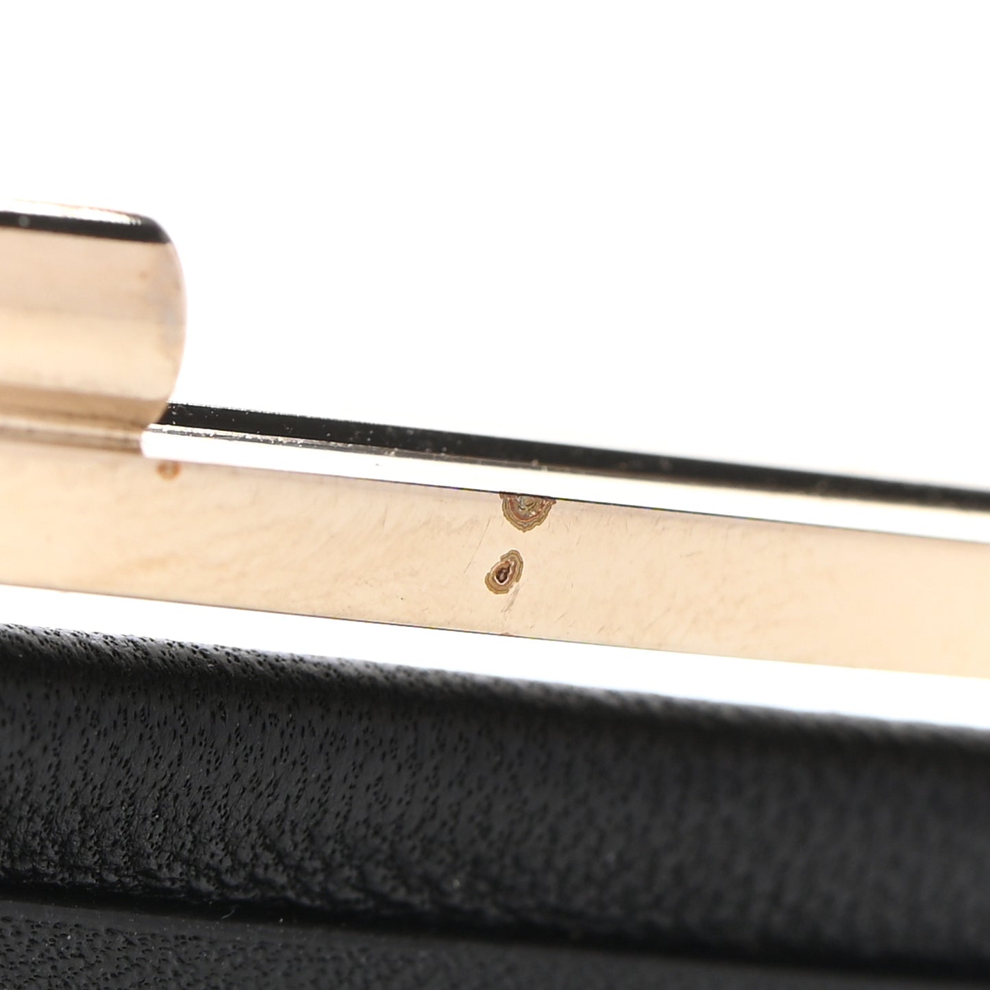 Lambskin Chain CC Cuff Bracelet Black Gold