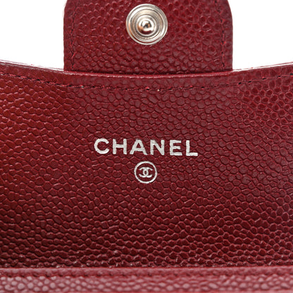 Chanel Caviar Quilted Flap Card Holder Wallet Burgundy 6 of 11