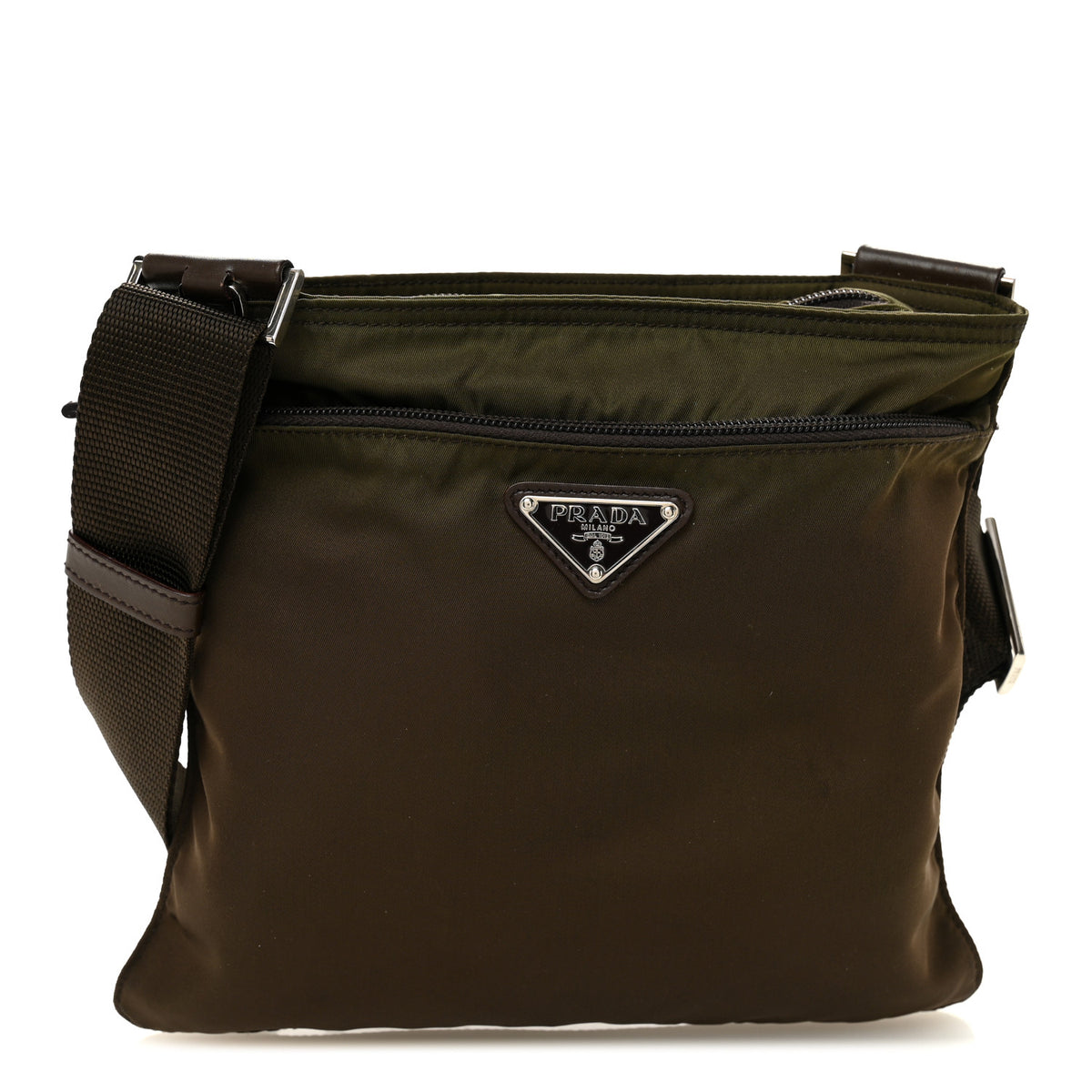 Prada Nylon Vela Flat Messenger Bag Cacao 1778865 – FASHIONPHILE display picture 3