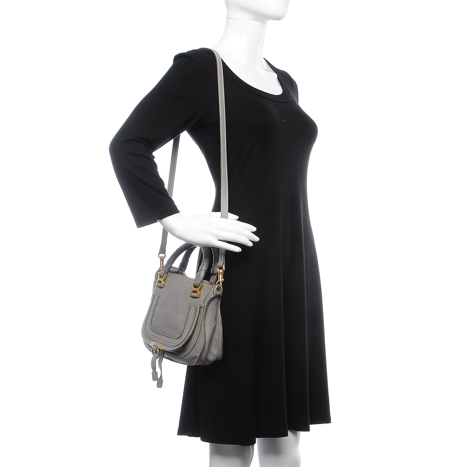 Chloe Calfskin Mini Marcie Satchel Cashmere Grey 2 of 8