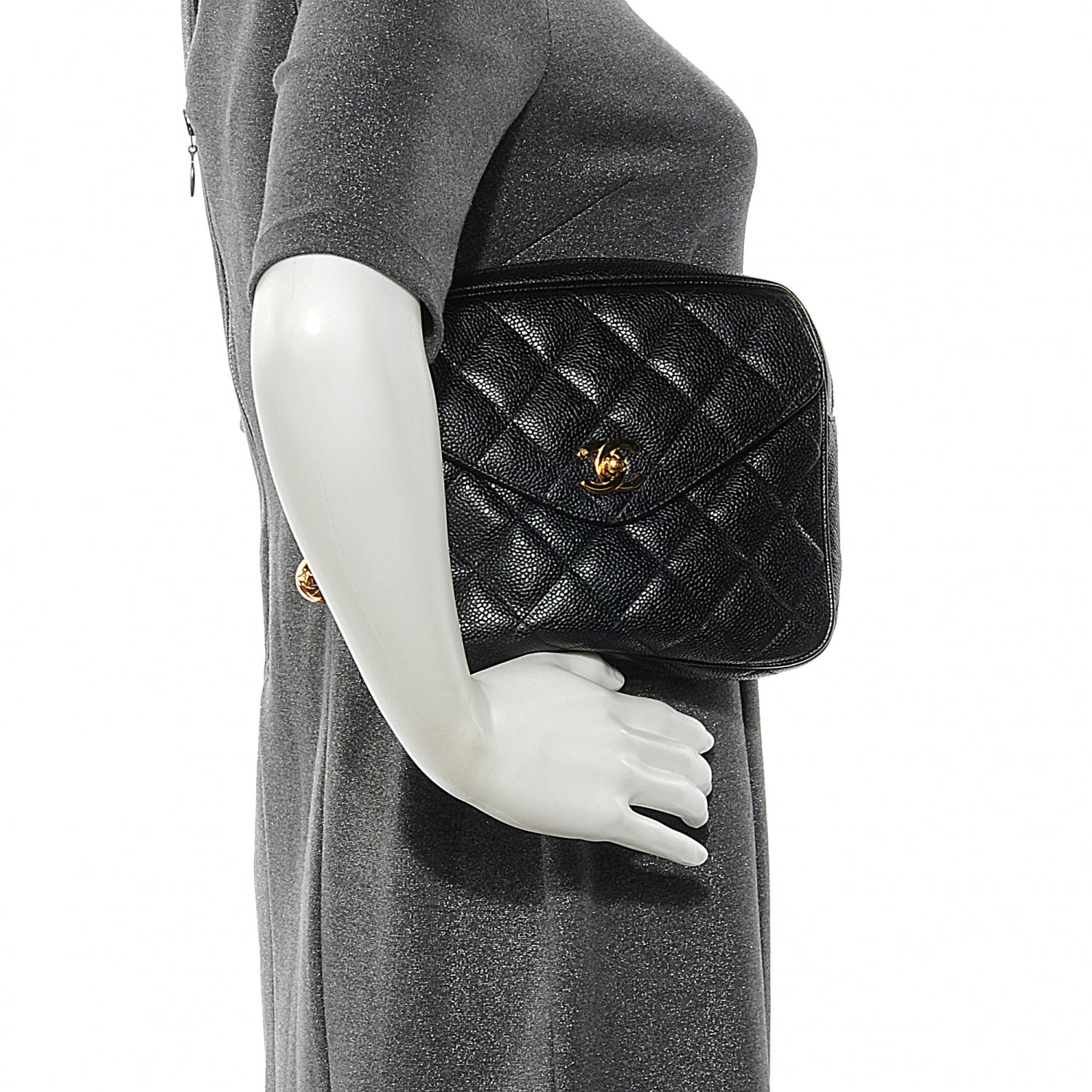 Chanel Caviar Flap Waist Bag Black 2 of 9