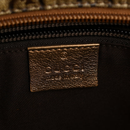 Gucci Crystal Monogram Web Small Flat Messenger Crossbody Bronze 6 of 11
