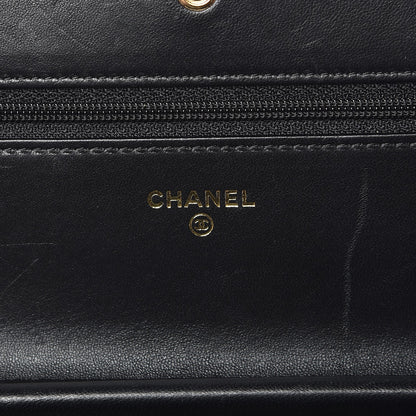 Chanel Lambskin Quilted Boy Wallet On Chain WOC Black 6 of 11