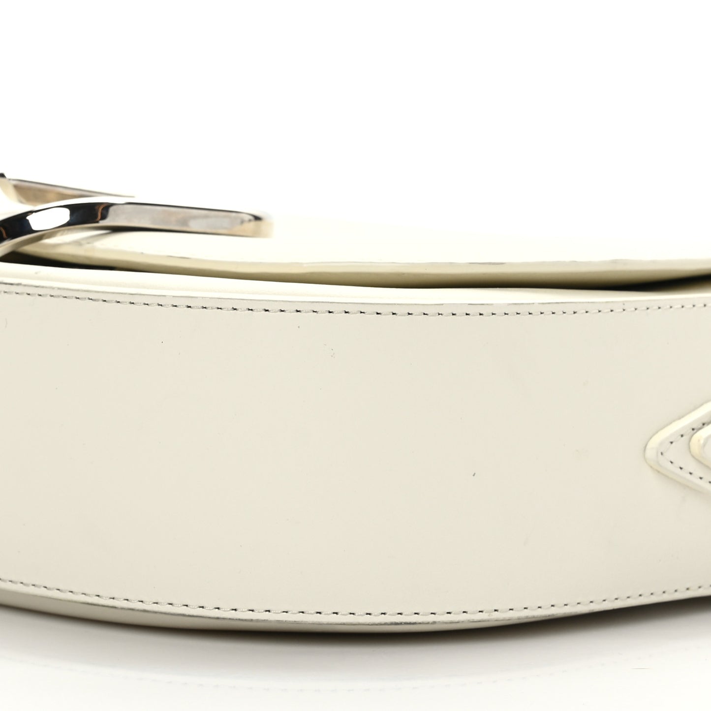 Calfskin Alix Saddle Crossbody Bag Off White