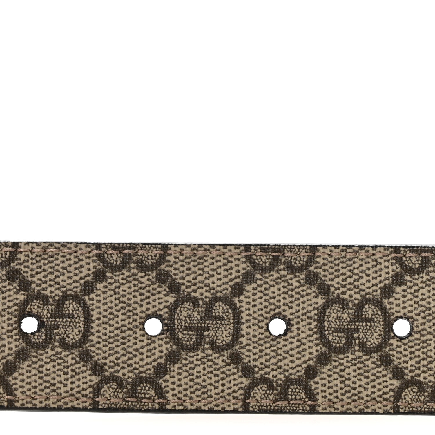 Gucci Supreme Monogram Calfskin Rectangular Belt 75 30 Brown 3 of 7