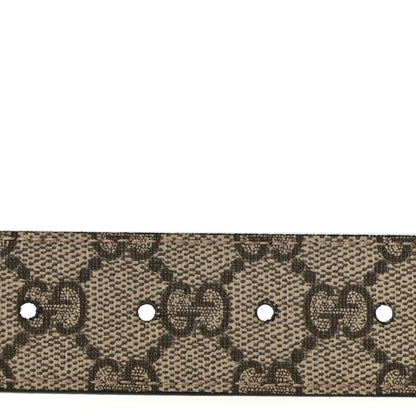 Gucci Supreme Monogram Calfskin Rectangular Belt 75 30 Brown 3 of 7