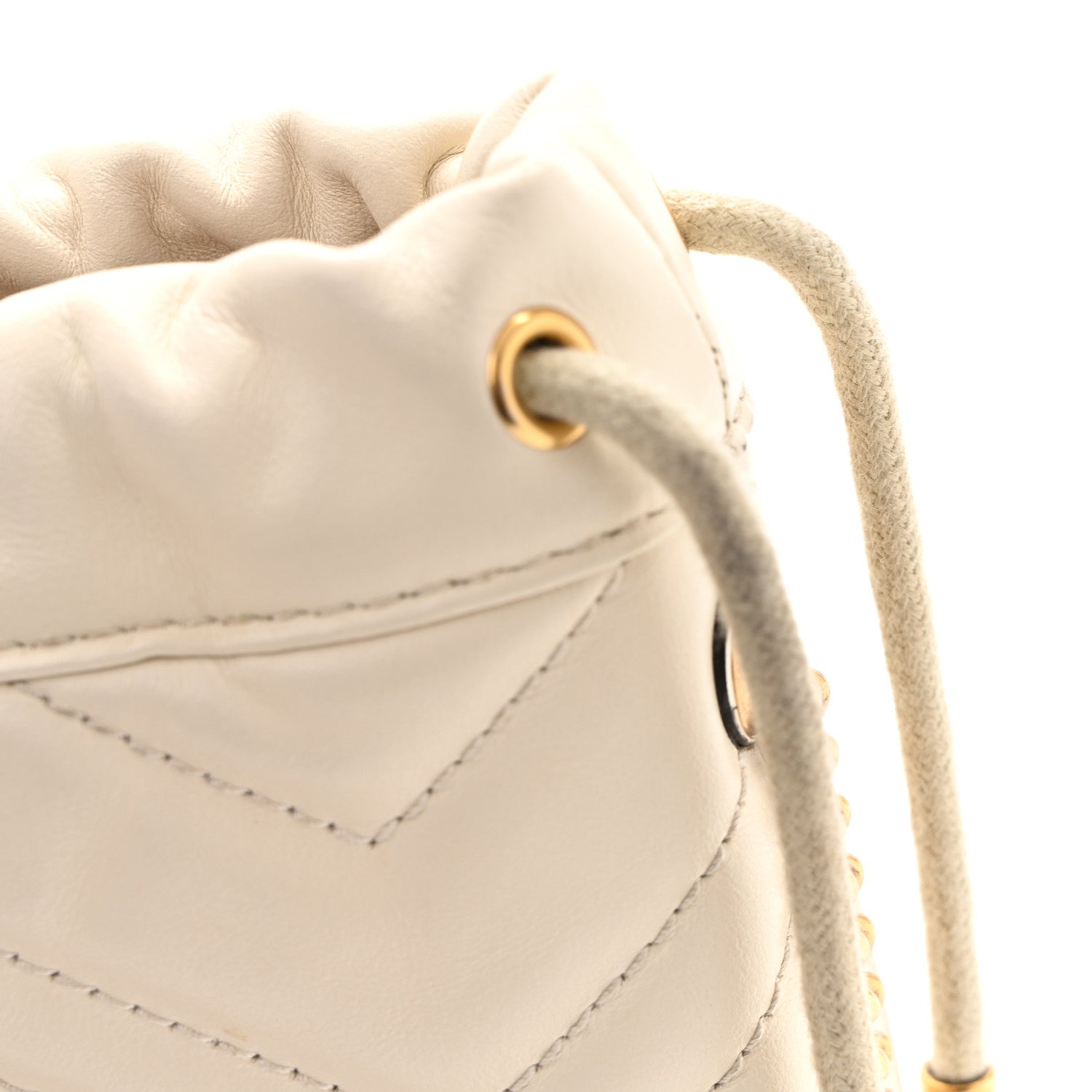 Gucci Calfskin Matelasse Mini GG Marmont 2.0 Bucket Bag White 11 of 14