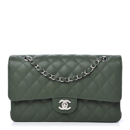 Chanel Caviar Quilted Medium Double Flap Dark Green 1 of 11