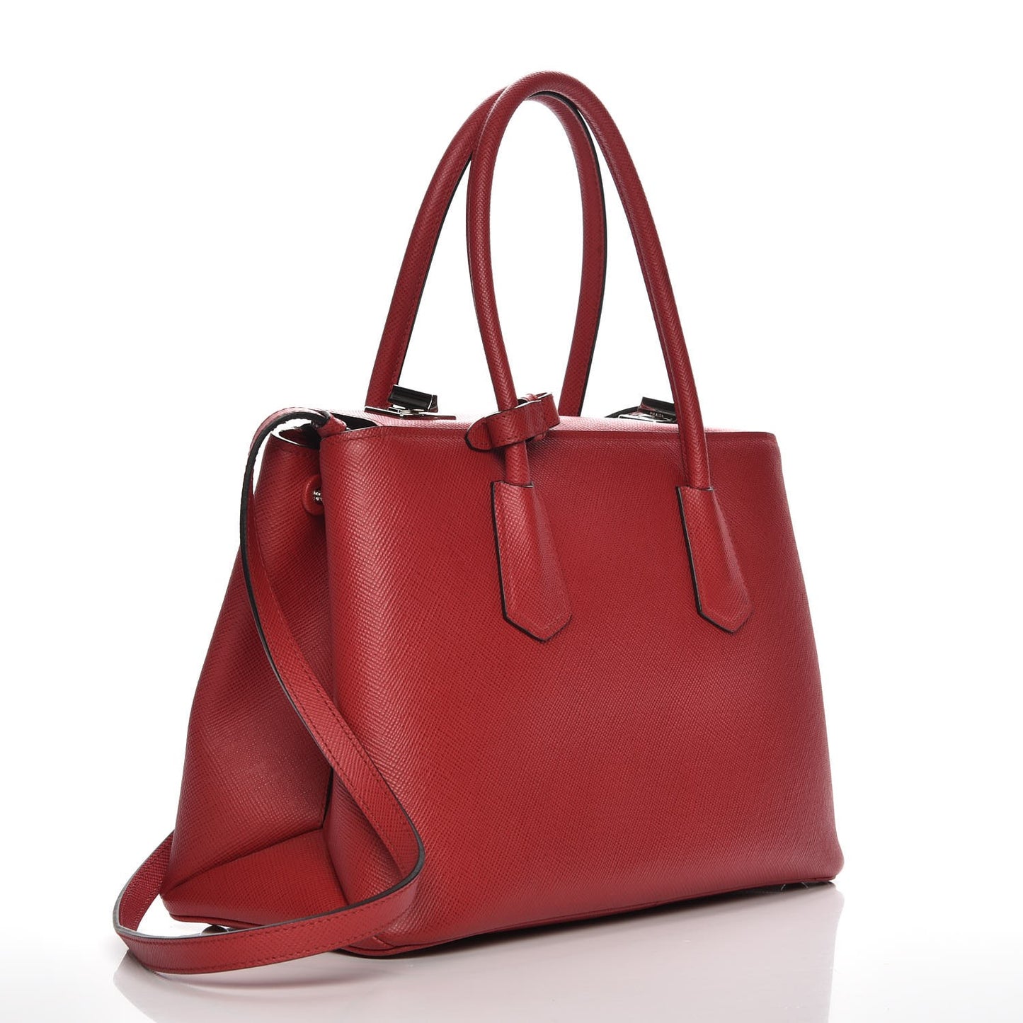 Saffiano Cuir Twin Tote Fuoco