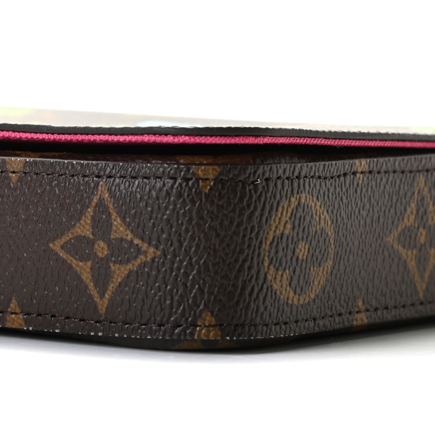 Louis Vuitton Monogram 2021 Christmas Animation Hollywood Pochette Felicie Chain Wallet Fuchsia 10 of 10