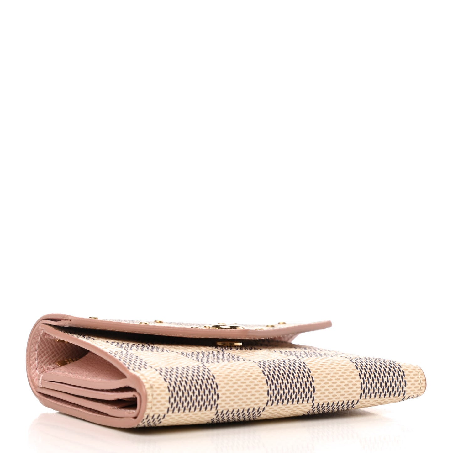 Damier Azur Studded Zoe Wallet Rose Ballerine