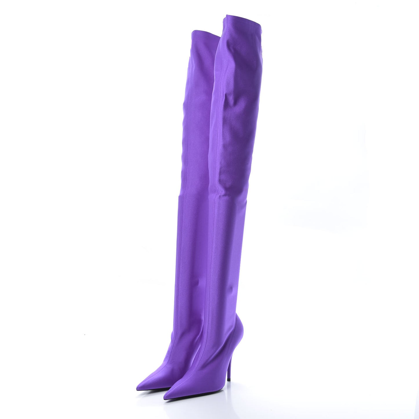Spandex Pointed Toe Knife Thigh High Boots 36 Violet