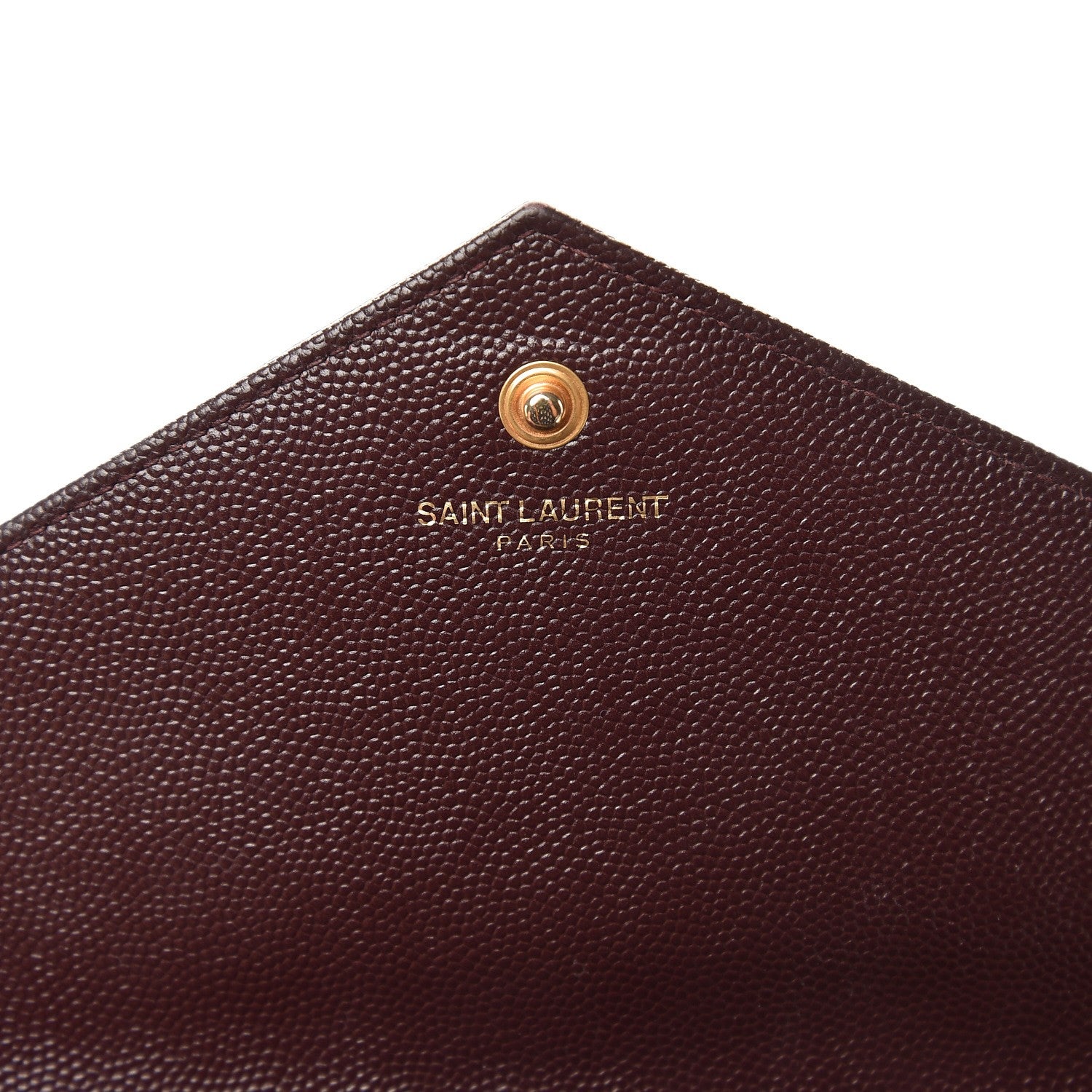 Saint Laurent Grain De Poudre Matelasse Chevron Monogram Chain Wallet Burgundy 7 of 10