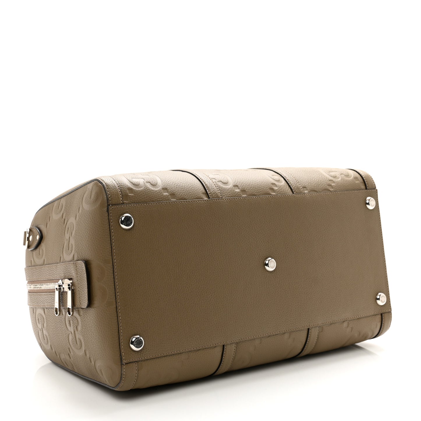 Piuma Calfskin Jumbo GG Embossed Large Duffle Bag Good Taupe