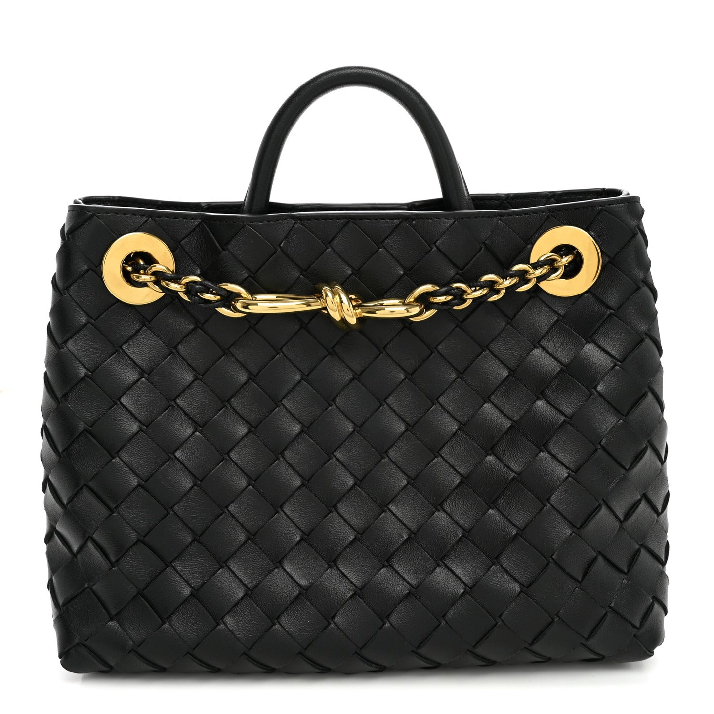 Nappa Intrecciato Small Andiamo Shoulder Bag Black