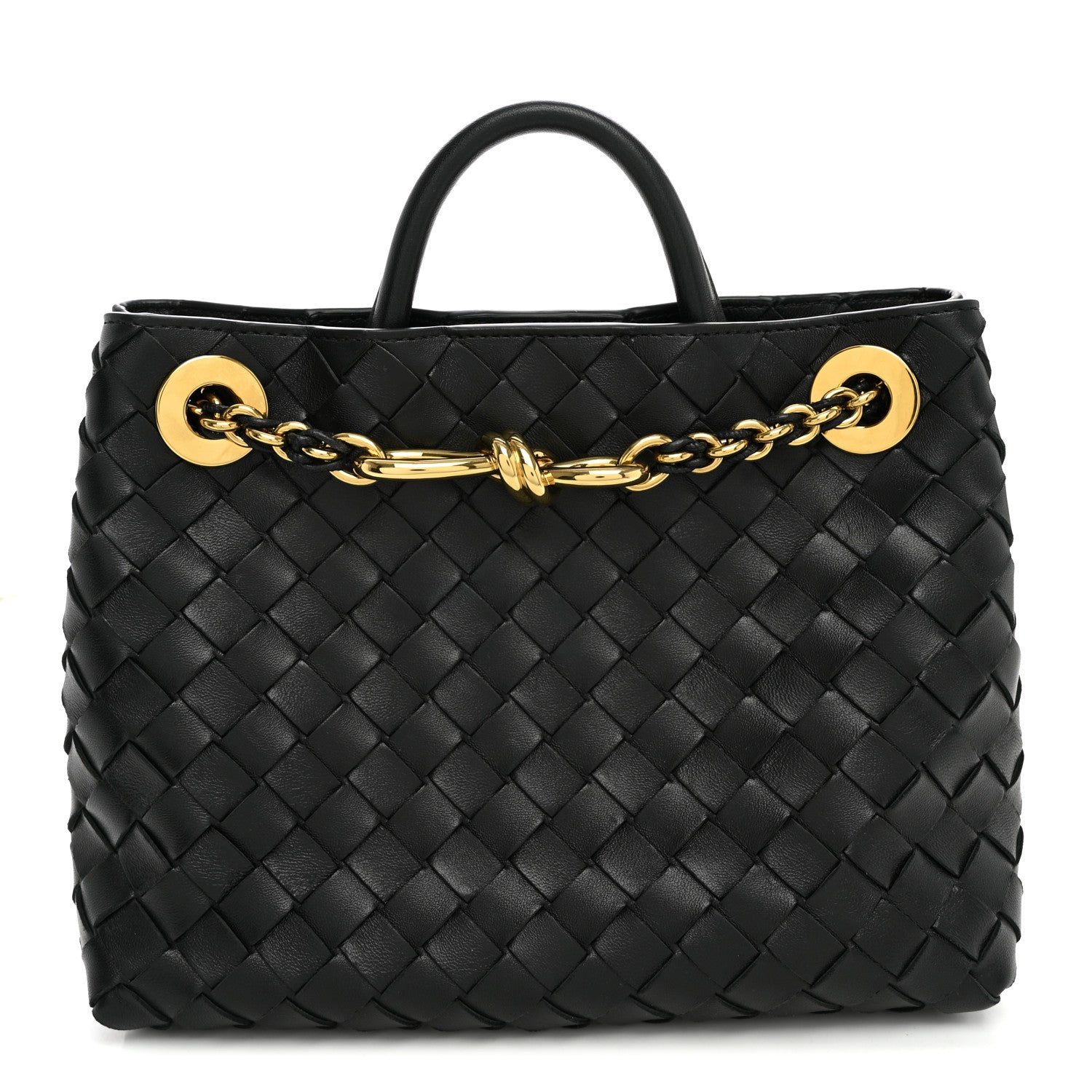 Bottega Veneta Nappa Intrecciato Small Andiamo Shoulder Bag Black 1 of 8