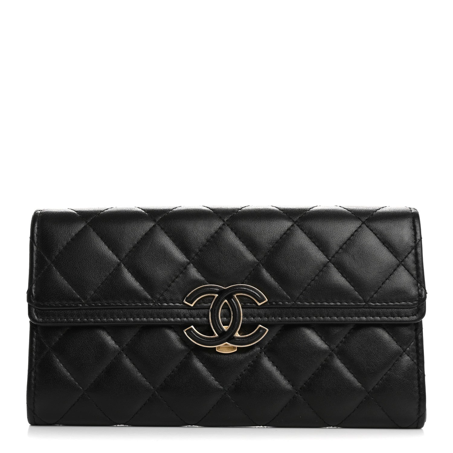 Chanel Lambskin Quilted CC Chic Gusset Wallet Black 1 of 18