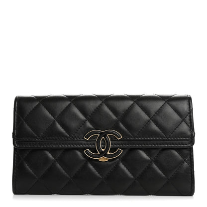 Chanel Lambskin Quilted CC Chic Gusset Wallet Black 1 of 18