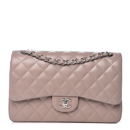 Chanel Caviar Quilted Jumbo Double Flap Taupe 1 of 10