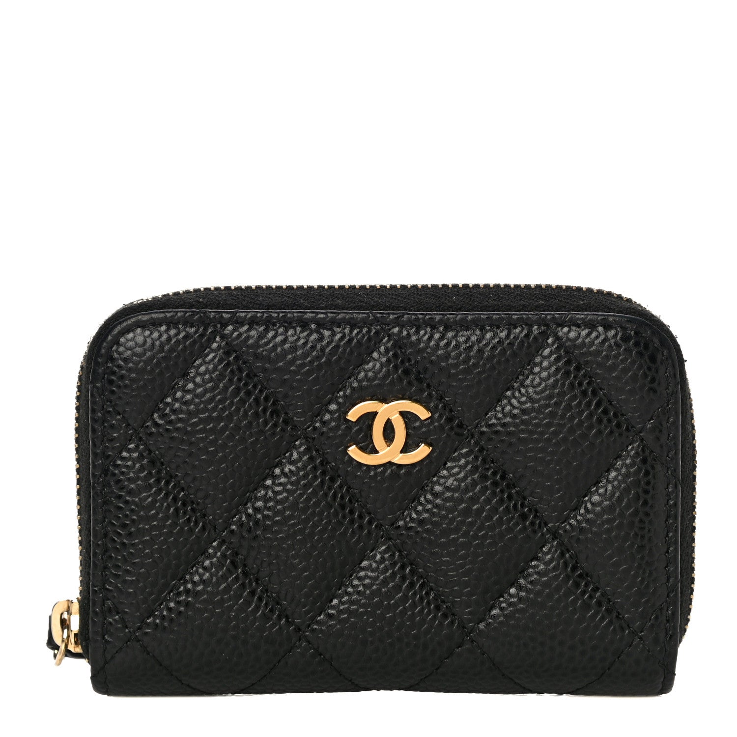 Chanel Caviar Quilted Zip Coin Purse Black 1 of 14