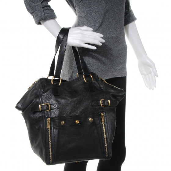 Saint Laurent Leather Medium Downtown Tote Black 2 of 7
